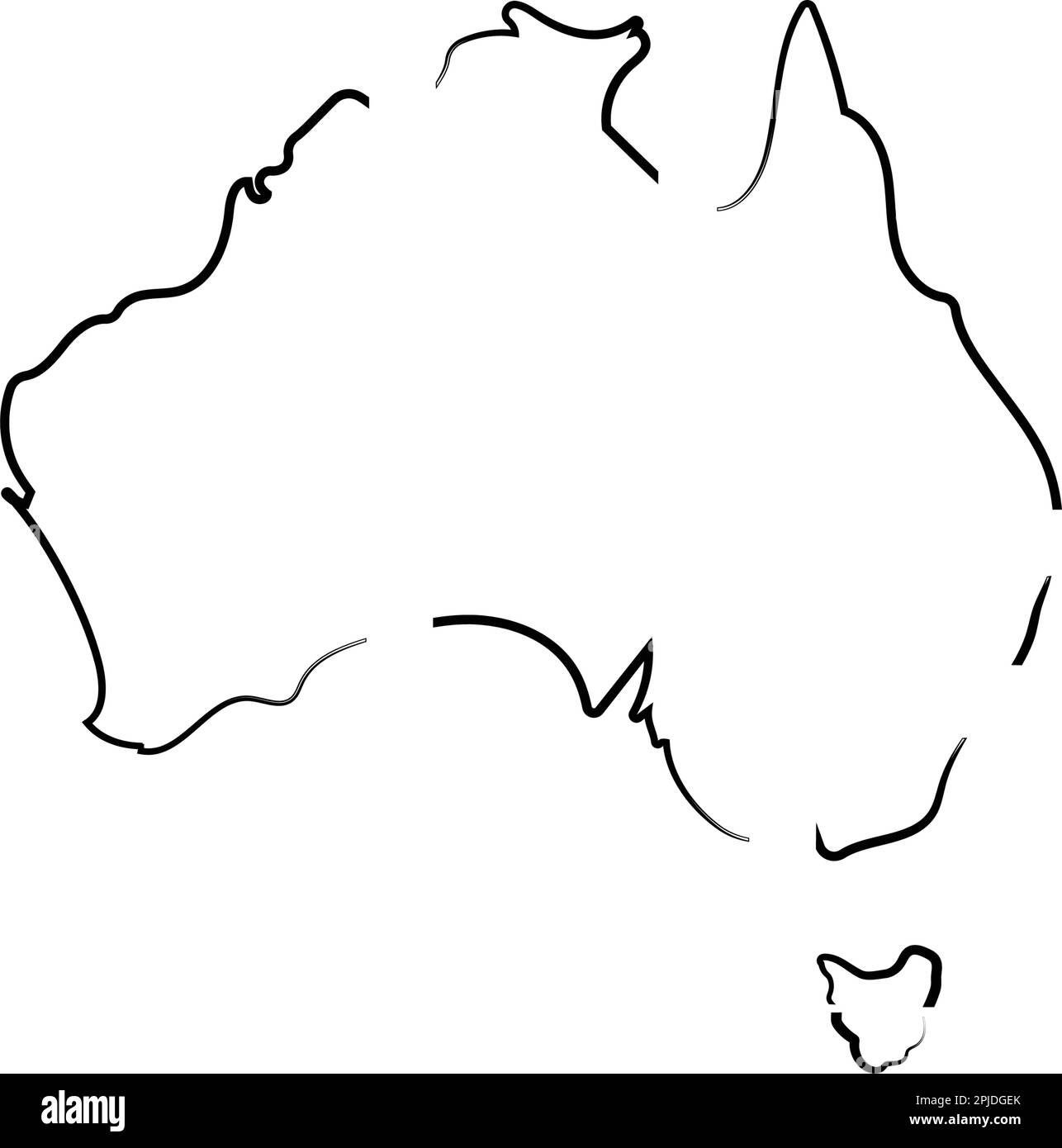 disegno illustrativo del logo della mappa australiana Illustrazione Vettoriale