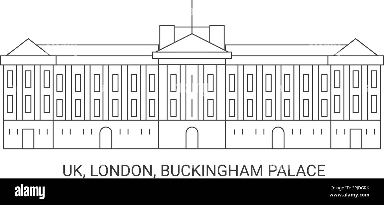 Inghilterra, Londra, Buckingham Palace, viaggio punto di riferimento vettore illustrazione Illustrazione Vettoriale