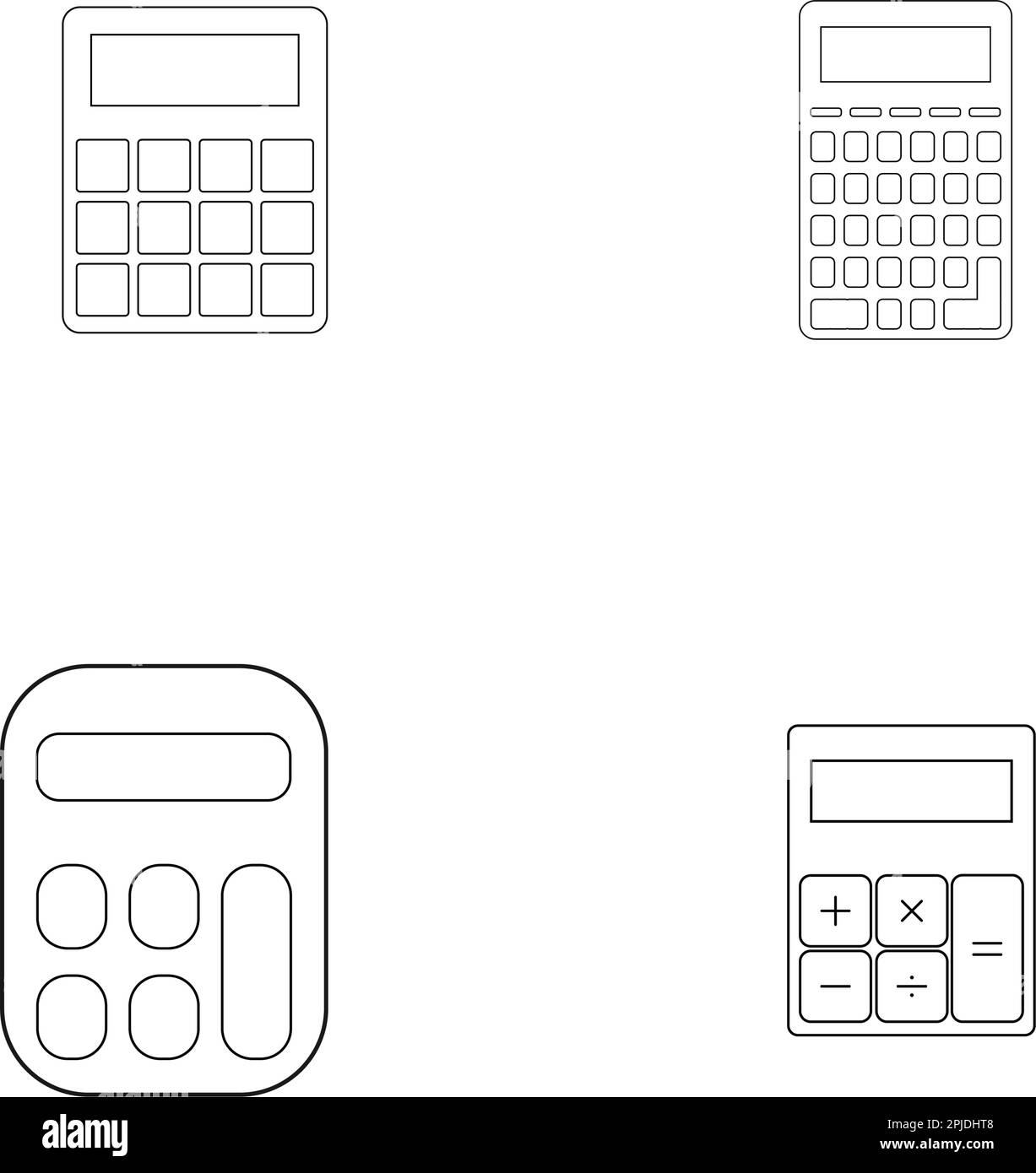 semplice disegno grafico a icone della calcolatrice Illustrazione Vettoriale