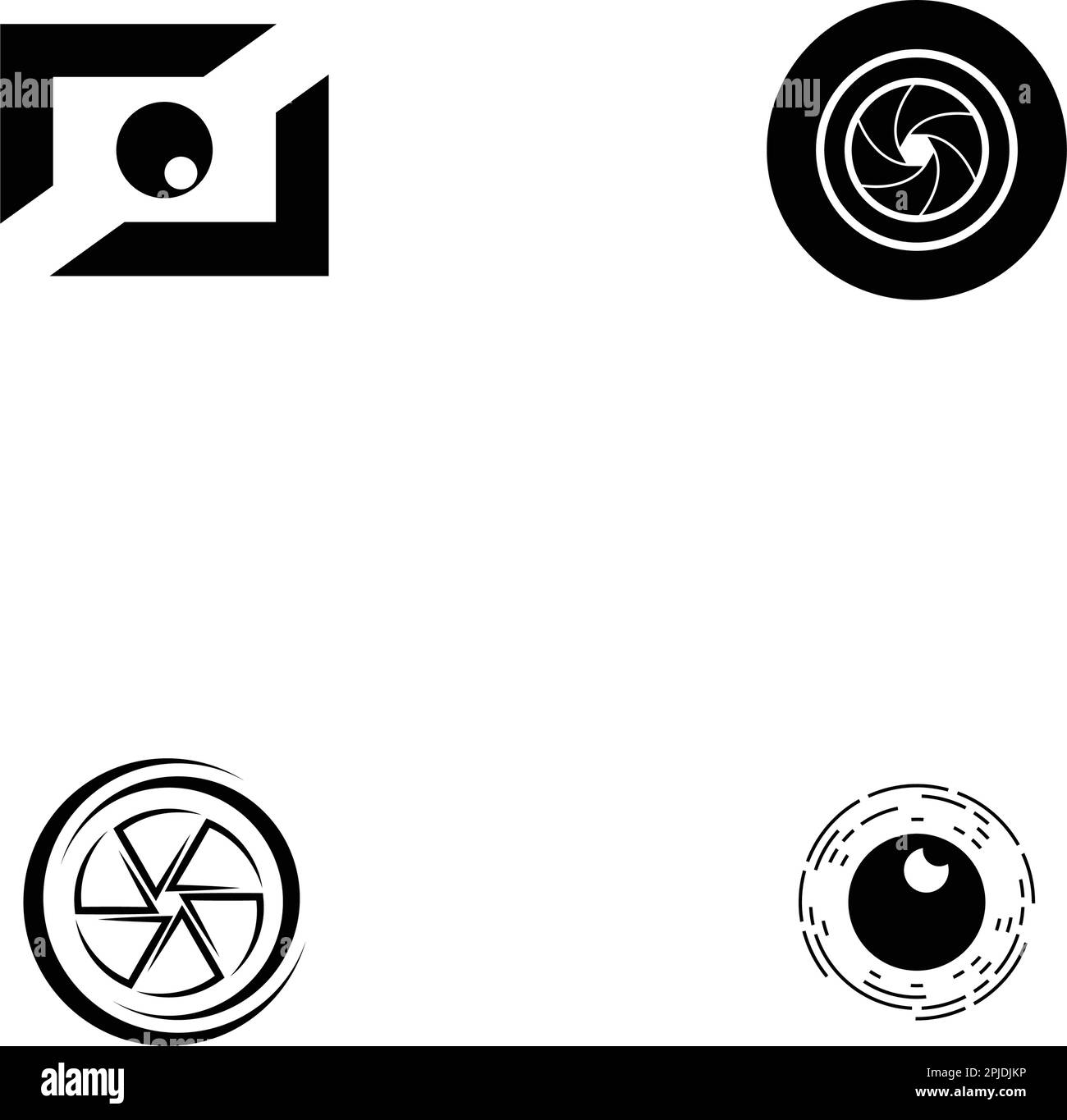 modello vektor logo icona obiettivo fotocamera Illustrazione Vettoriale