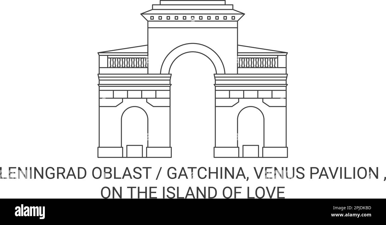 Russia, Gatchina, Padiglione di Venere , sull'Isola dell'Amore viaggio punto di riferimento vettore illustrazione Illustrazione Vettoriale