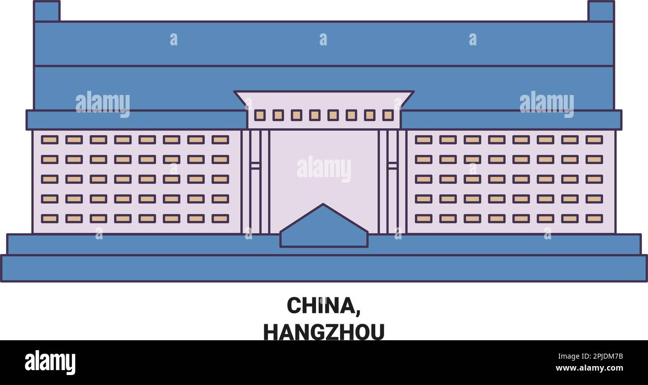 Cina, Hangzhou viaggio punto di riferimento vettore illustrazione Illustrazione Vettoriale