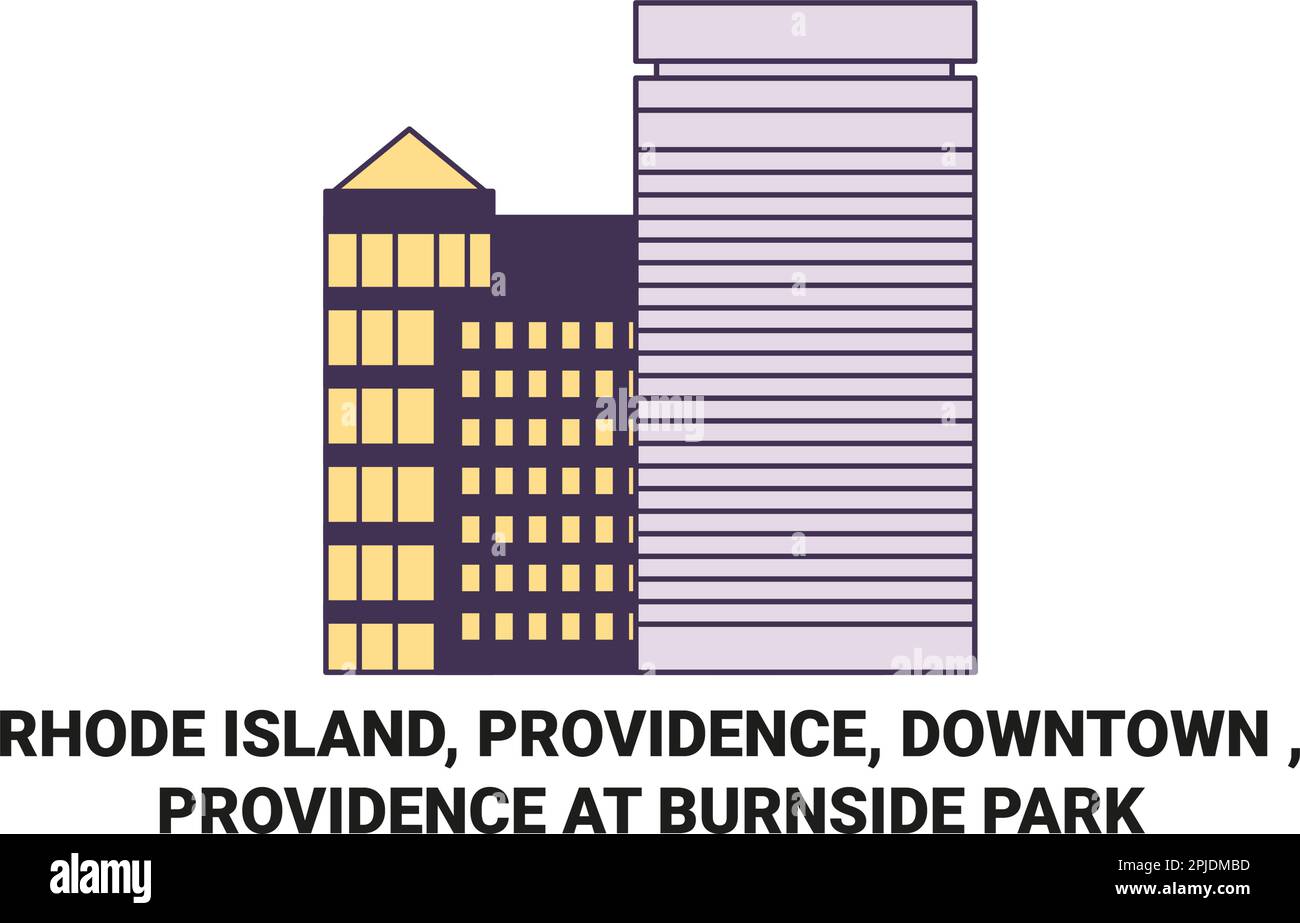 Stati Uniti, Rhode Island, Providence, Downtown , Providence a Burnside Park viaggio punto di riferimento vettore illustrazione Illustrazione Vettoriale