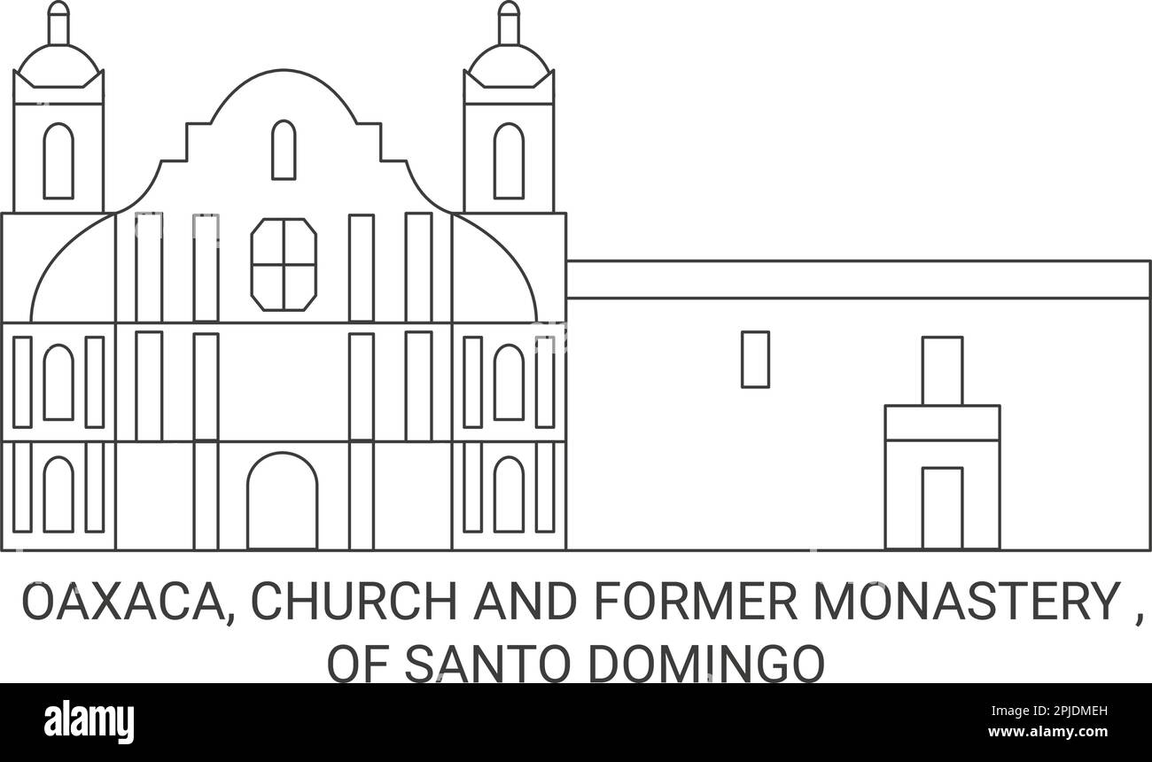 Messico, Oaxaca, Chiesa ed ex Monastero, di Santo Domingo viaggio punto di riferimento vettore illustrazione Illustrazione Vettoriale