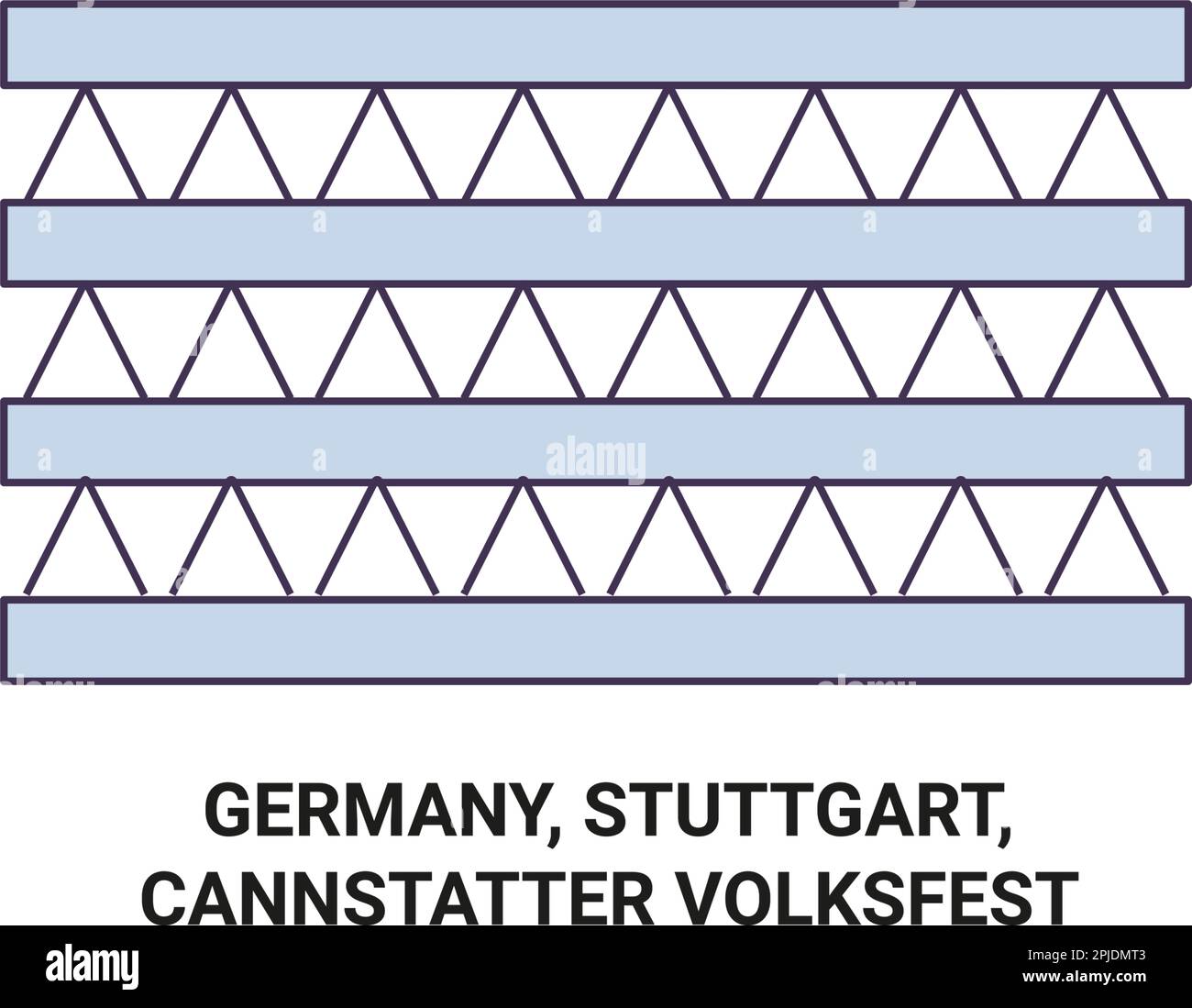 Germania, Stoccarda, Cannstatter Volksfest viaggio punto di riferimento vettoriale illustrazione Illustrazione Vettoriale