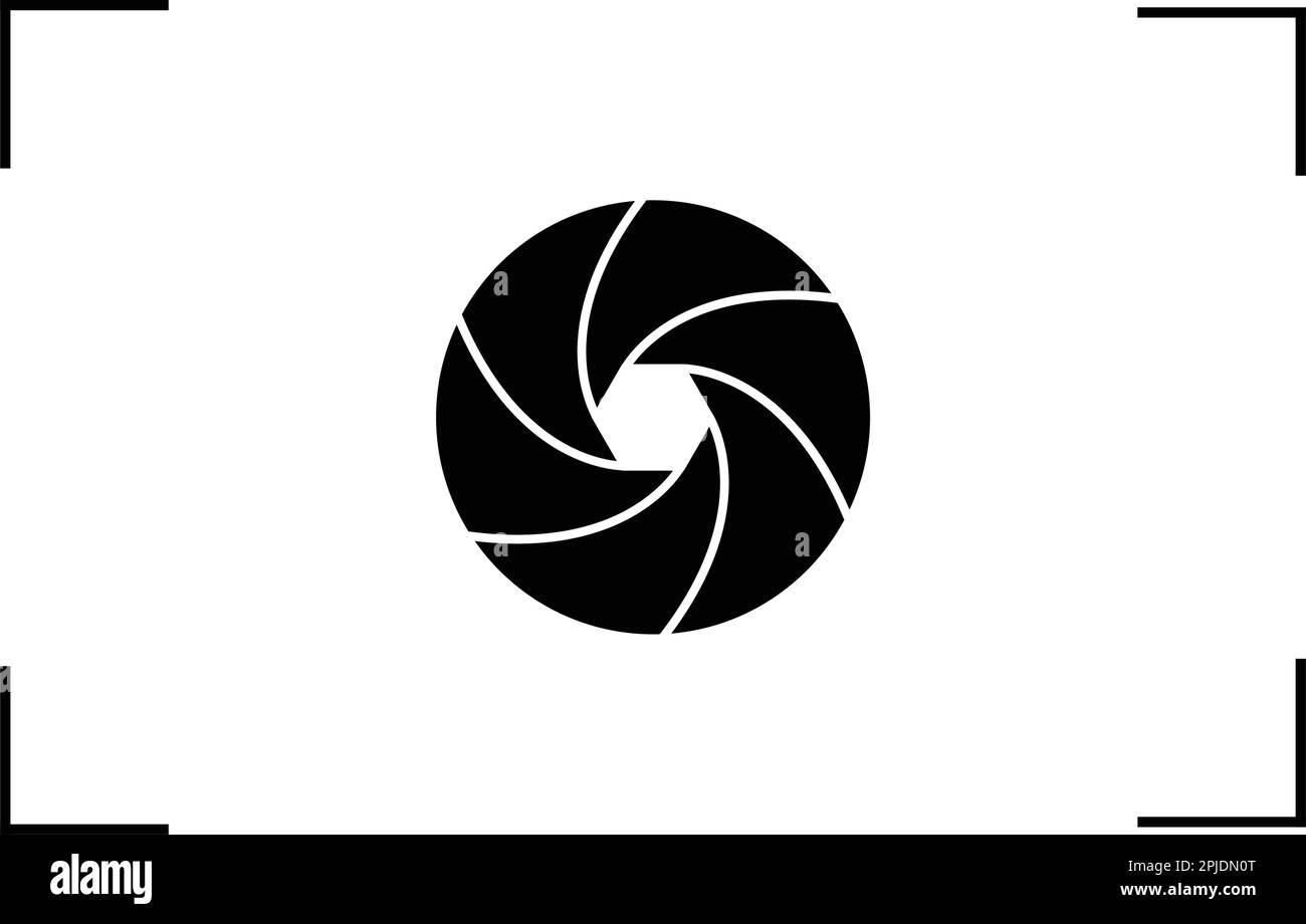 modello vektor logo icona obiettivo fotocamera Illustrazione Vettoriale