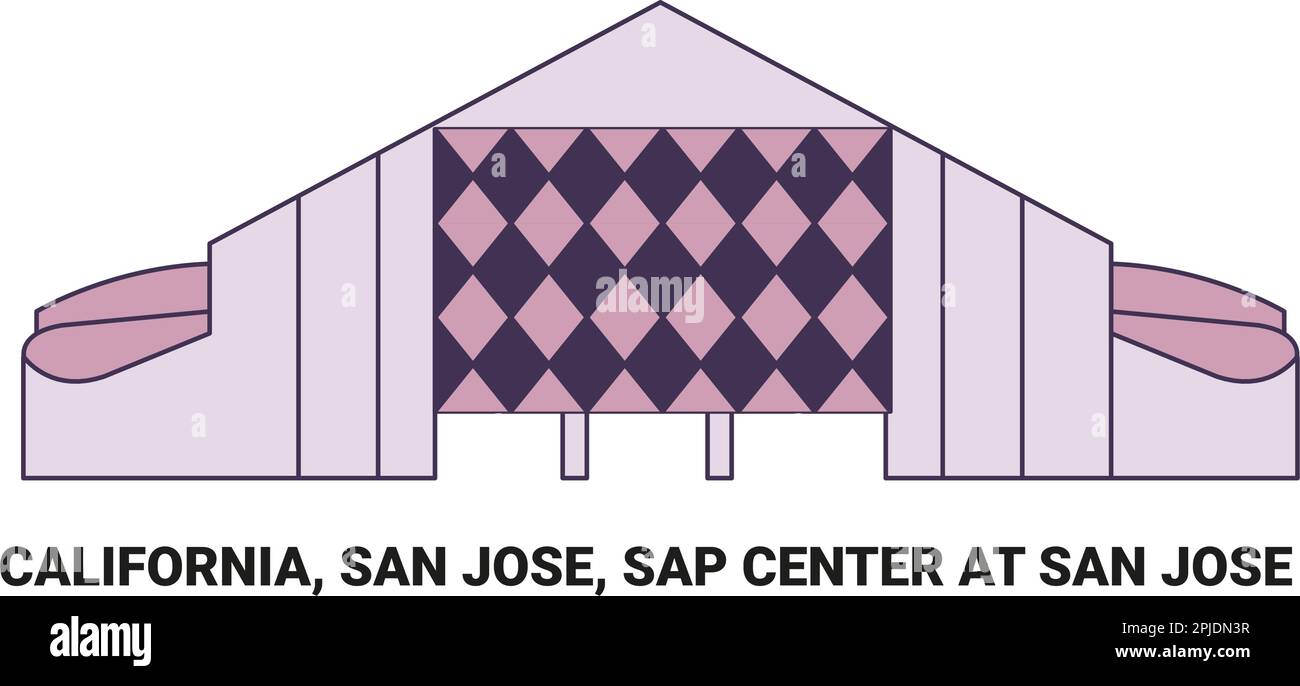 Stati Uniti, California, San Jose, SAP Center a San Jose, viaggio punto di riferimento vettore illustrazione Illustrazione Vettoriale