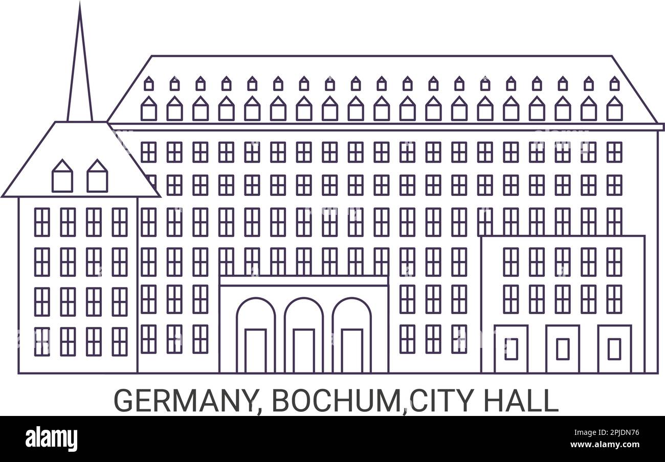 Germania, Bochum, Municipio, viaggio punto di riferimento vettoriale illustrazione Illustrazione Vettoriale