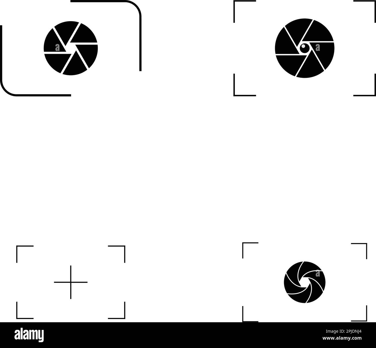 modello vektor logo icona obiettivo fotocamera Illustrazione Vettoriale