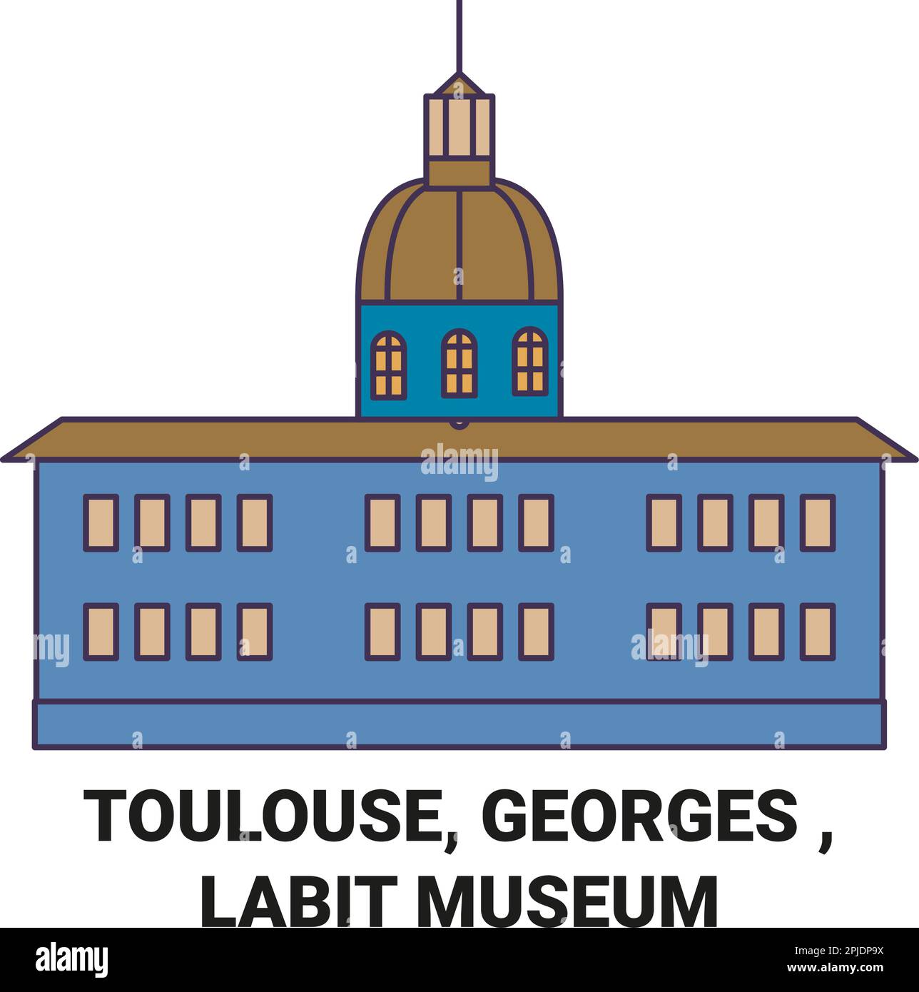 Francia, Tolosa, Georges , Labit Museum viaggio punto di riferimento vettoriale illustrazione Illustrazione Vettoriale
