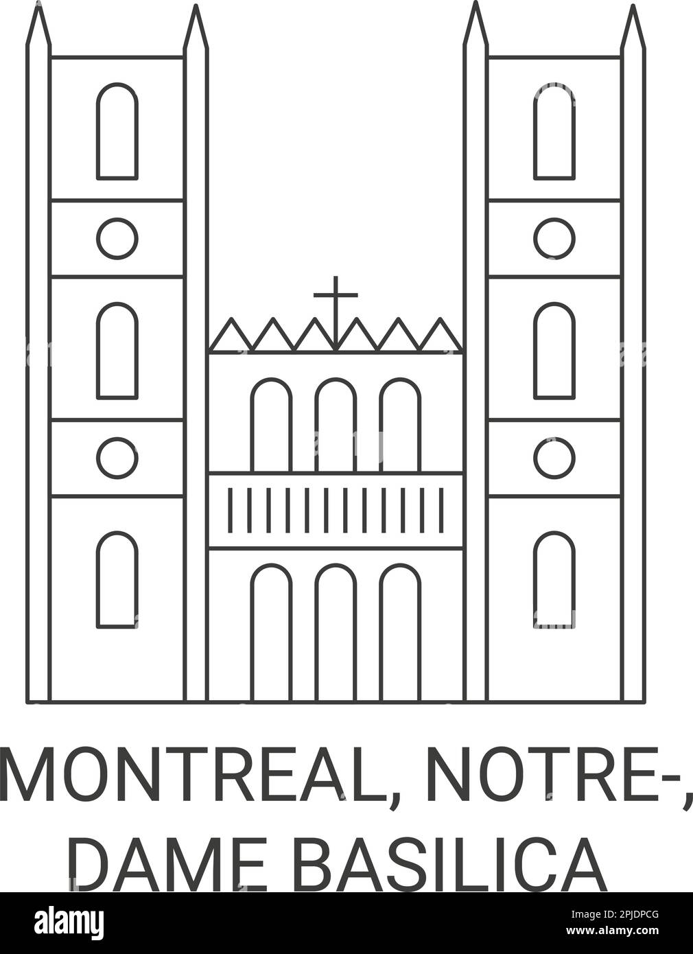Canada, Montreal, Notredame Basilica viaggio punto di riferimento vettoriale illustrazione Illustrazione Vettoriale