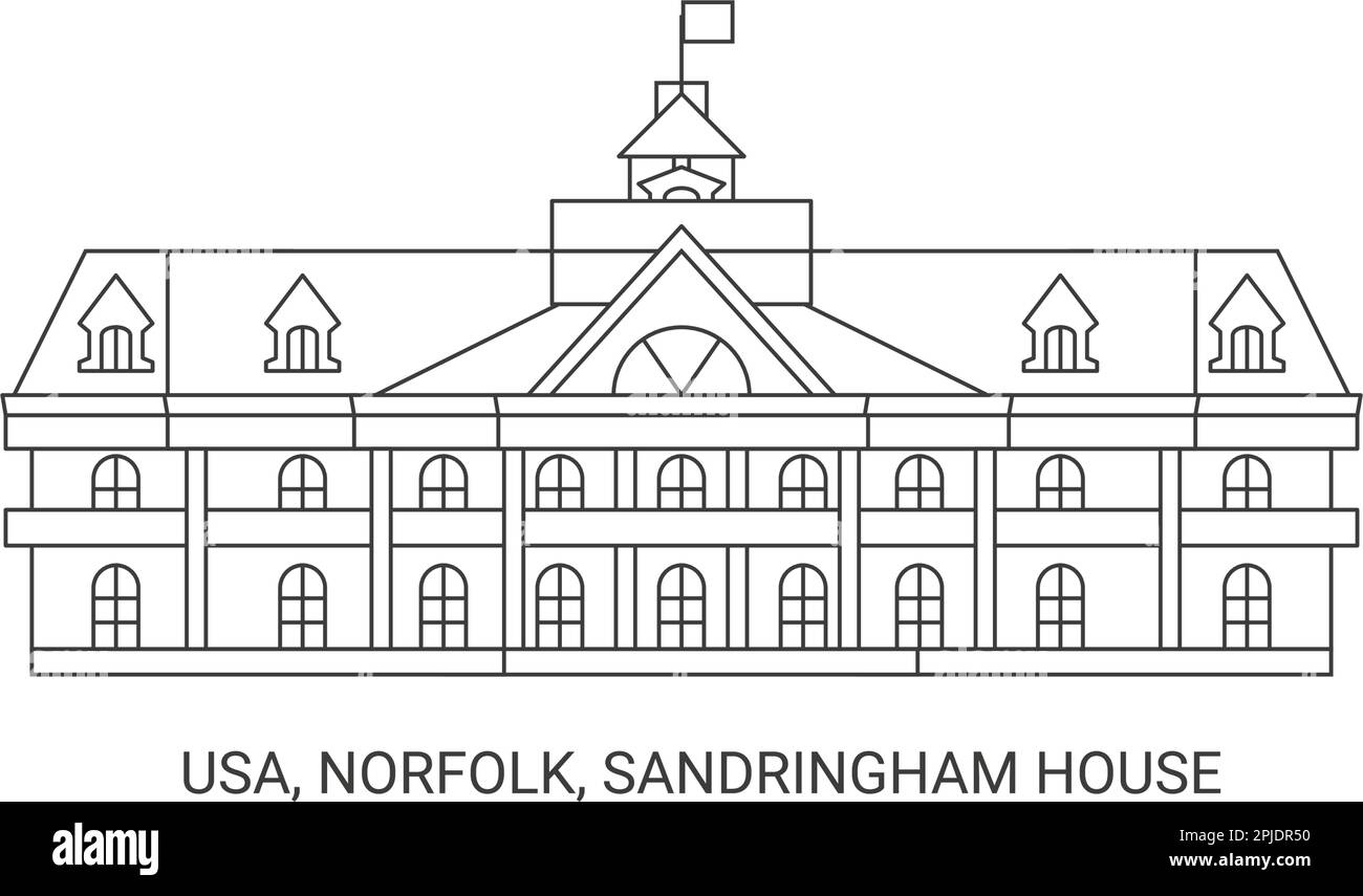 USA, Norfolk, Sandringham House, viaggio punto di riferimento vettore illustrazione Illustrazione Vettoriale