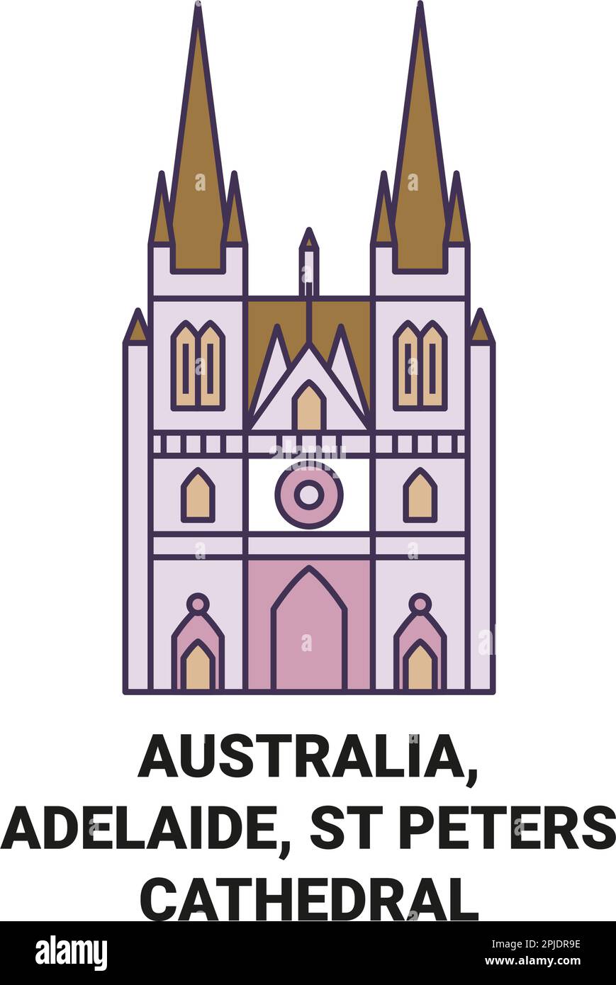Australia, Adelaide, St Peters Cathedral viaggio punto di riferimento vettoriale illustrazione Illustrazione Vettoriale