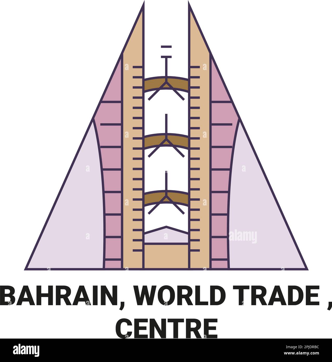 Bahrain, World Trade , Centre Travel riferimento vettoriale illustrazione Illustrazione Vettoriale