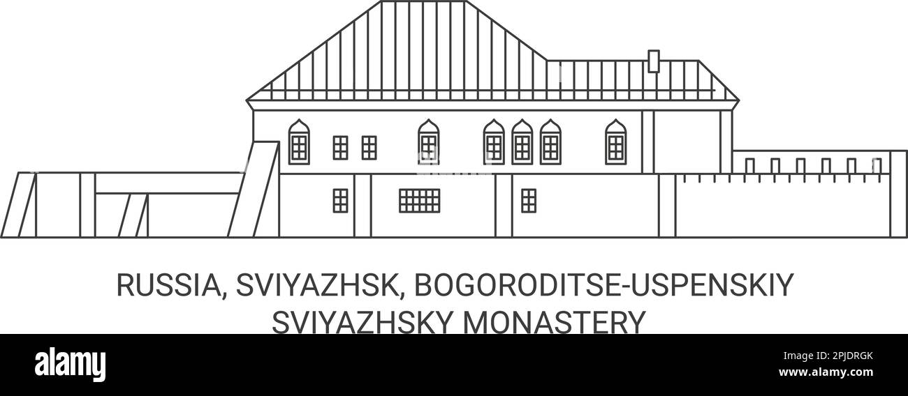 Russia, Sviyazhsk, Bogoroditseuspenskiy viaggio punto di riferimento vettore illustrazione Illustrazione Vettoriale
