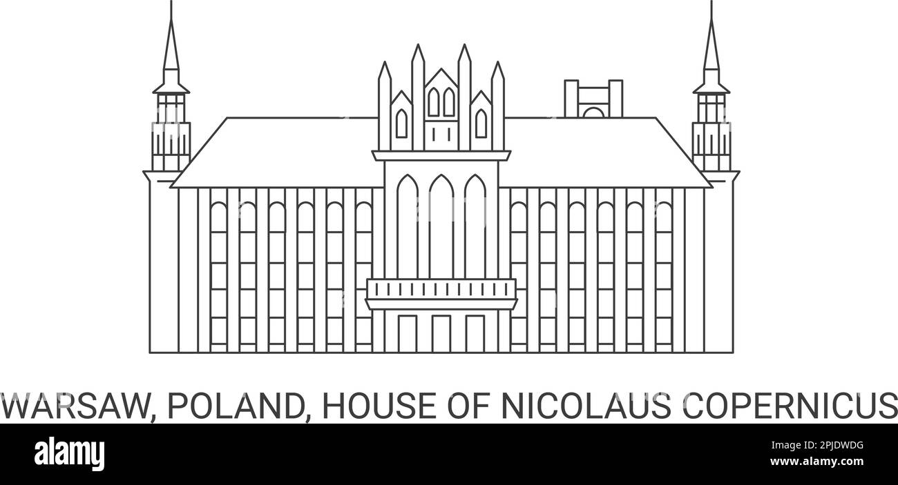 Polonia, Varsavia, Casa di Nicolaus Copernicus, viaggio punto di riferimento vettore illustrazione Illustrazione Vettoriale