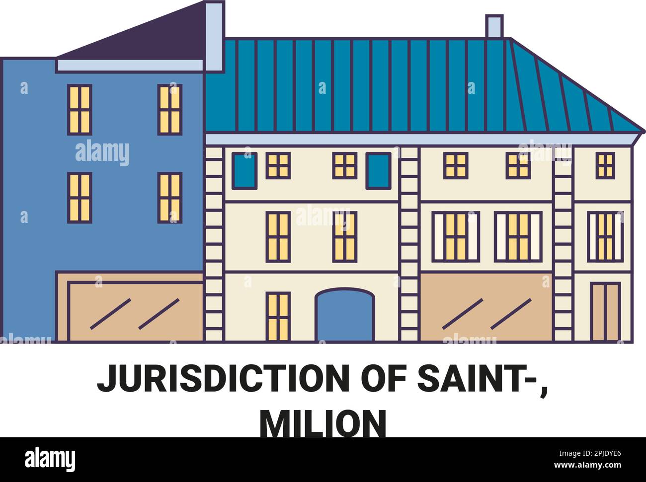 Francia, giurisdizione di Saintemilion viaggio punto di riferimento vettore illustrazione Illustrazione Vettoriale