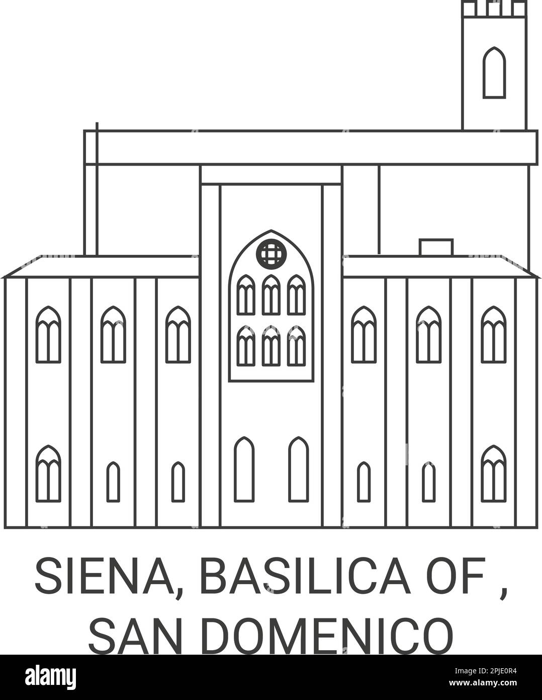 Italia, Siena, Basilica di , San Domenico viaggio punto di riferimento vettoriale illustrazione Illustrazione Vettoriale