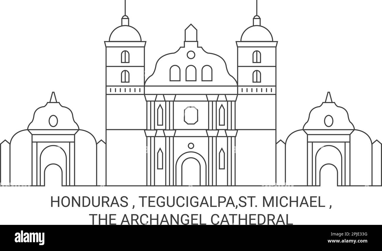 Honduras , Tegucigalpa, St Michael , la Cattedrale di Arcangelo viaggio punto di riferimento vettoriale illustrazione Illustrazione Vettoriale