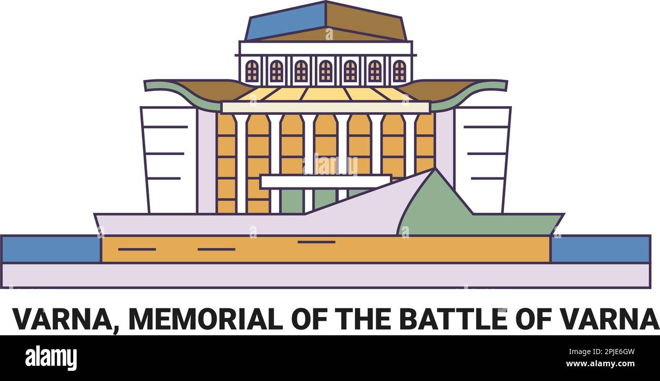 Bulgaria, Varna, Memoriale della Battaglia di Varna, viaggio punto di riferimento vettore illustrazione Illustrazione Vettoriale