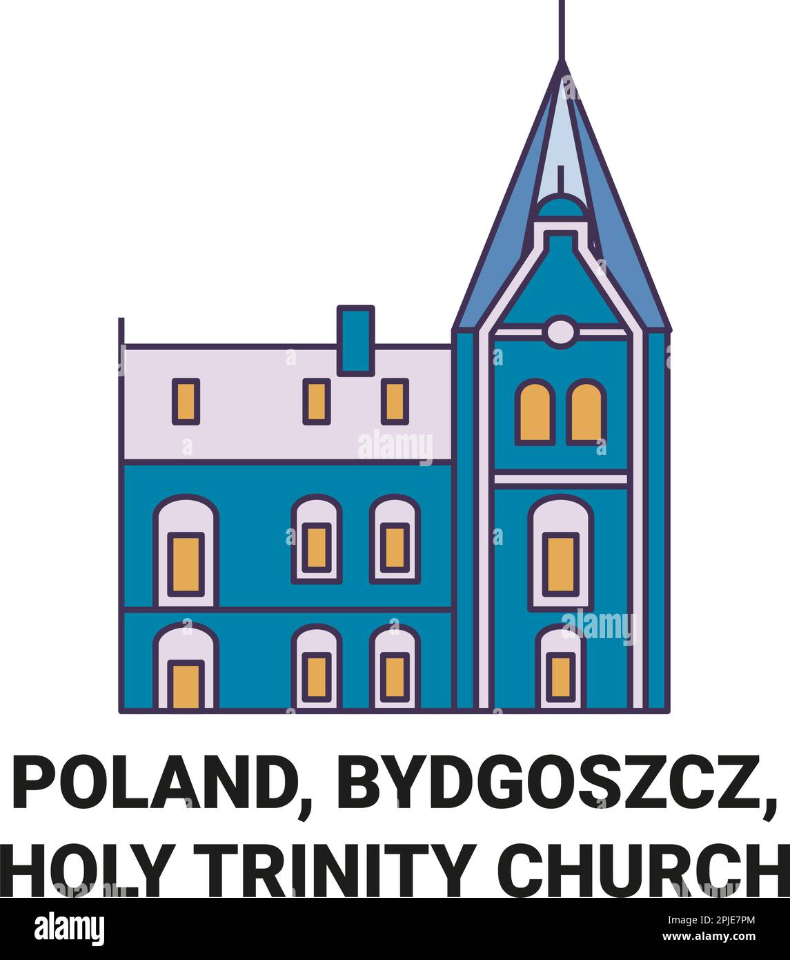 Polonia, Bydgoszcz, Santa Trinità Chiesa viaggio punto di riferimento vettore illustrazione Illustrazione Vettoriale