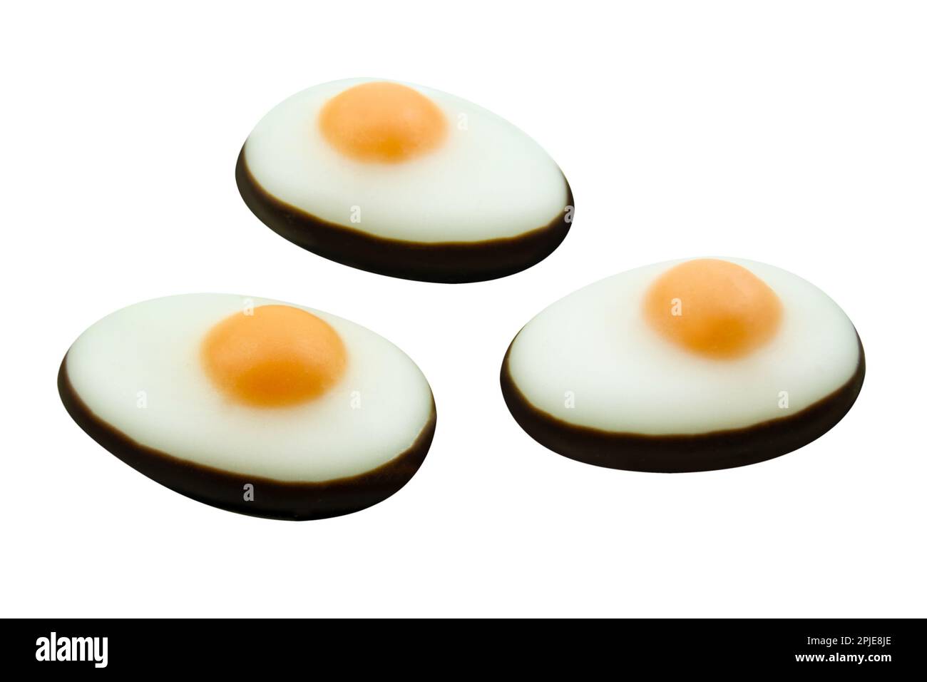 Uova di Pasqua fondenti isolate su sfondo bianco Foto Stock