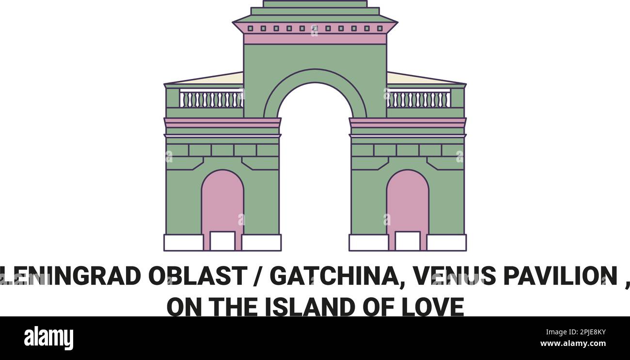 Russia, Gatchina, Padiglione di Venere , sull'Isola dell'Amore viaggio punto di riferimento vettore illustrazione Illustrazione Vettoriale