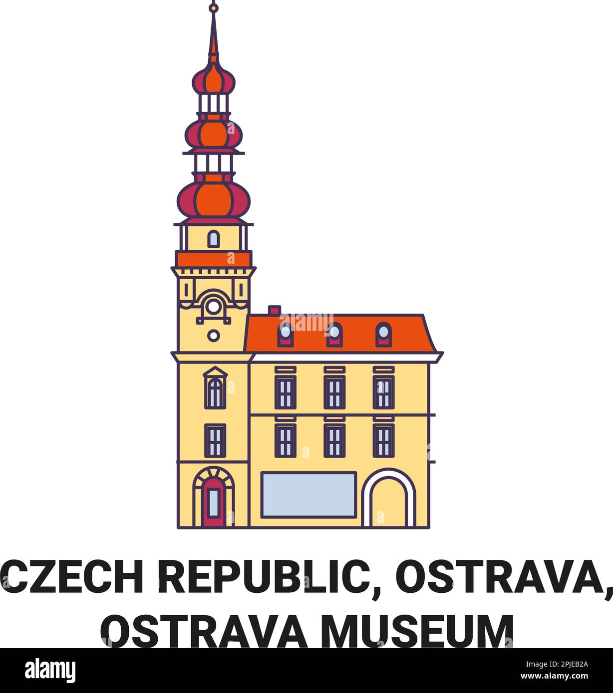 Repubblica Ceca, Ostrava, Museo Ostrava viaggio punto di riferimento vettoriale illustrazione Illustrazione Vettoriale
