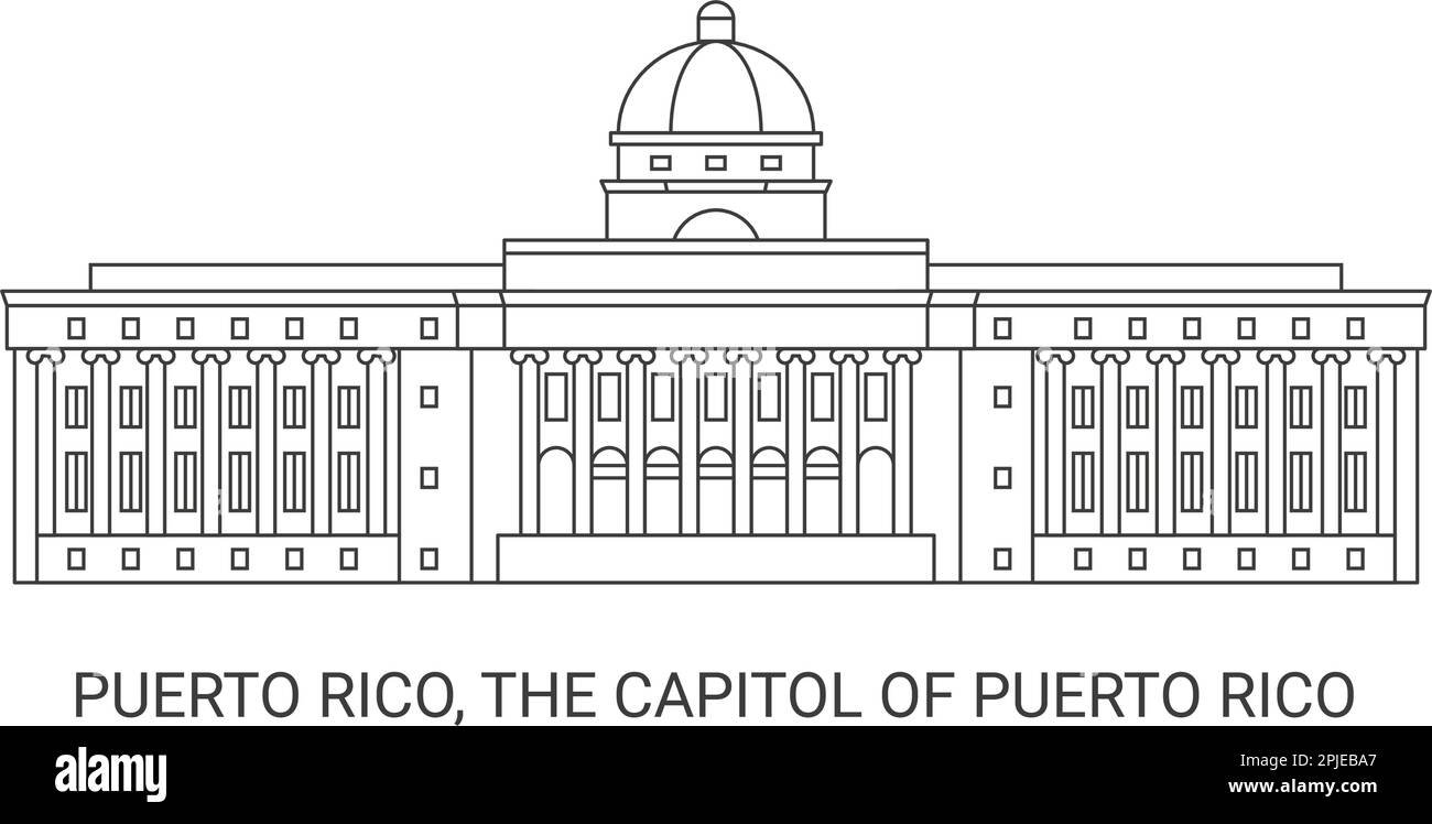 Porto Rico, la capitale di Porto Rico, viaggio punto di riferimento vettore illustrazione Illustrazione Vettoriale