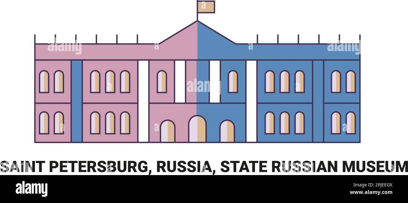 Russia, San Pietroburgo, Museo statale russo, viaggio punto di riferimento vettore illustrazione Illustrazione Vettoriale