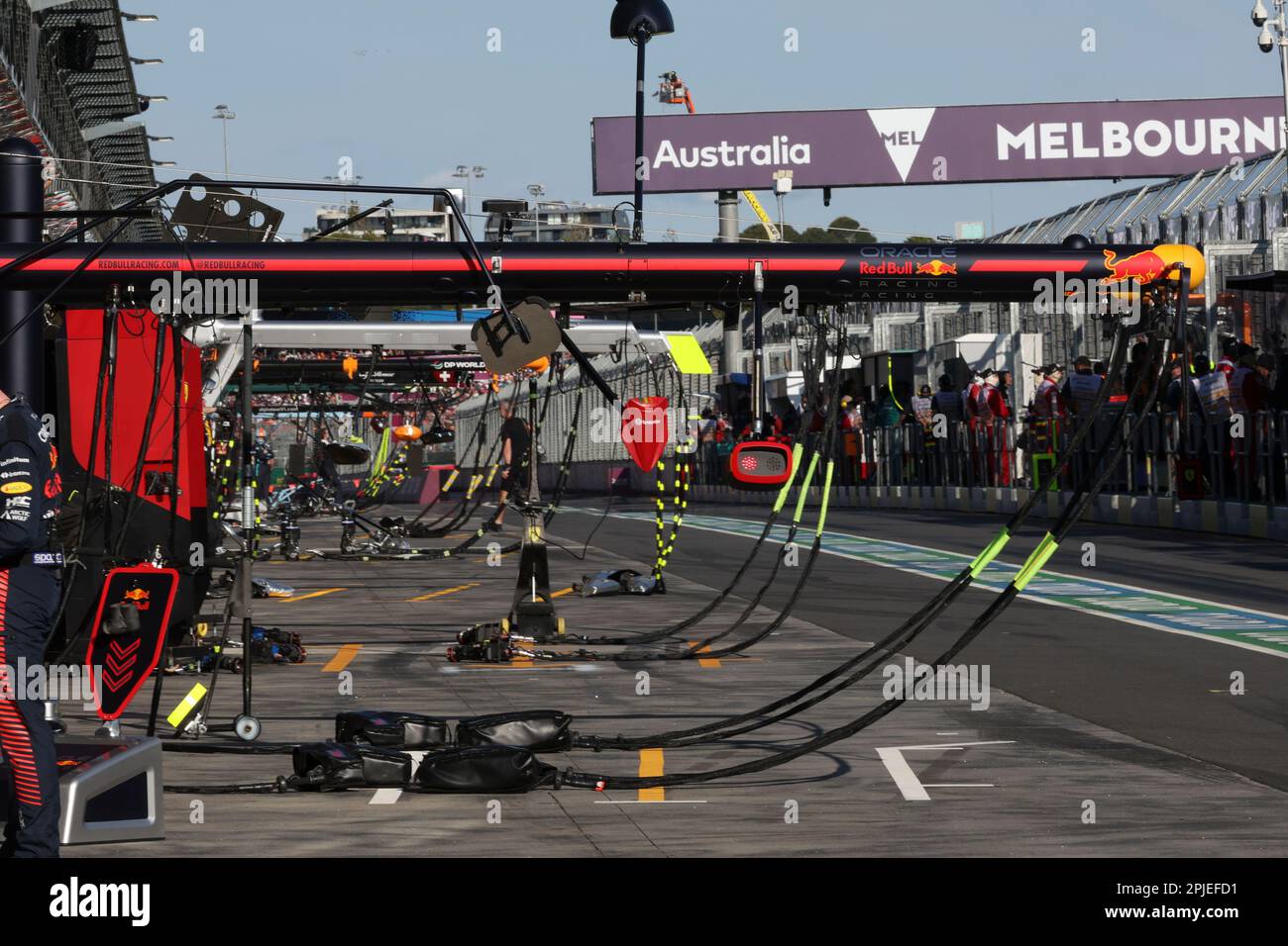 Melbourne, Australia. 02nd Apr, 2023. Pitlane durante la Formula 1 Rolex Australian Grand Prix 2023, 3rd° round del Campionato del mondo di Formula uno 2023 dal 31 marzo al 2 aprile 2023 sul circuito Albert Park, a Melbourne, Australia - Foto DPPI Credit: DPPI Media/Alamy Live News Foto Stock