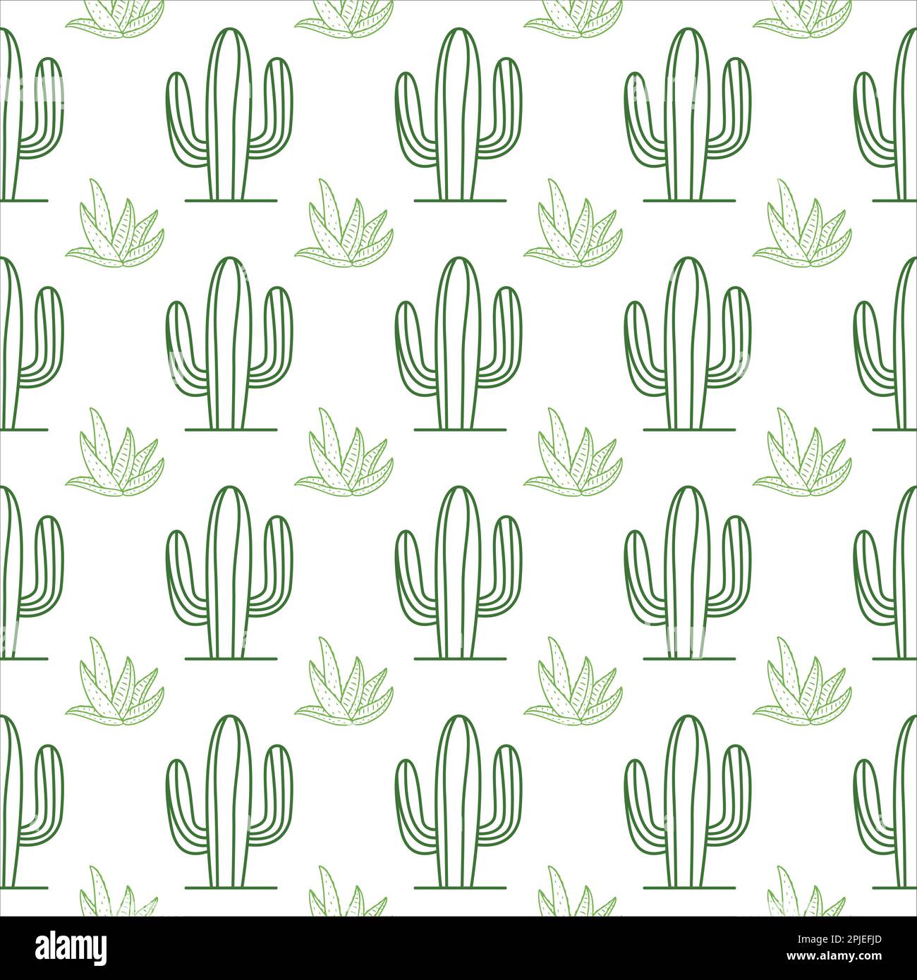 Modello Cactus. Design colorato con motivo cactus. Cactus. Modello di pianta del deserto. Pianta del deserto Illustrazione Vettoriale