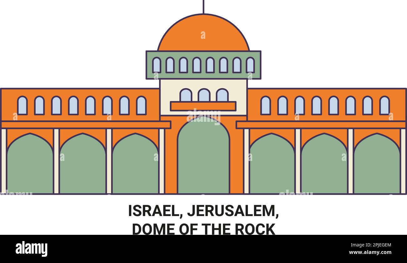 Israele, Gerusalemme, cupola della roccia viaggio punto di riferimento illustrazione vettoriale Illustrazione Vettoriale
