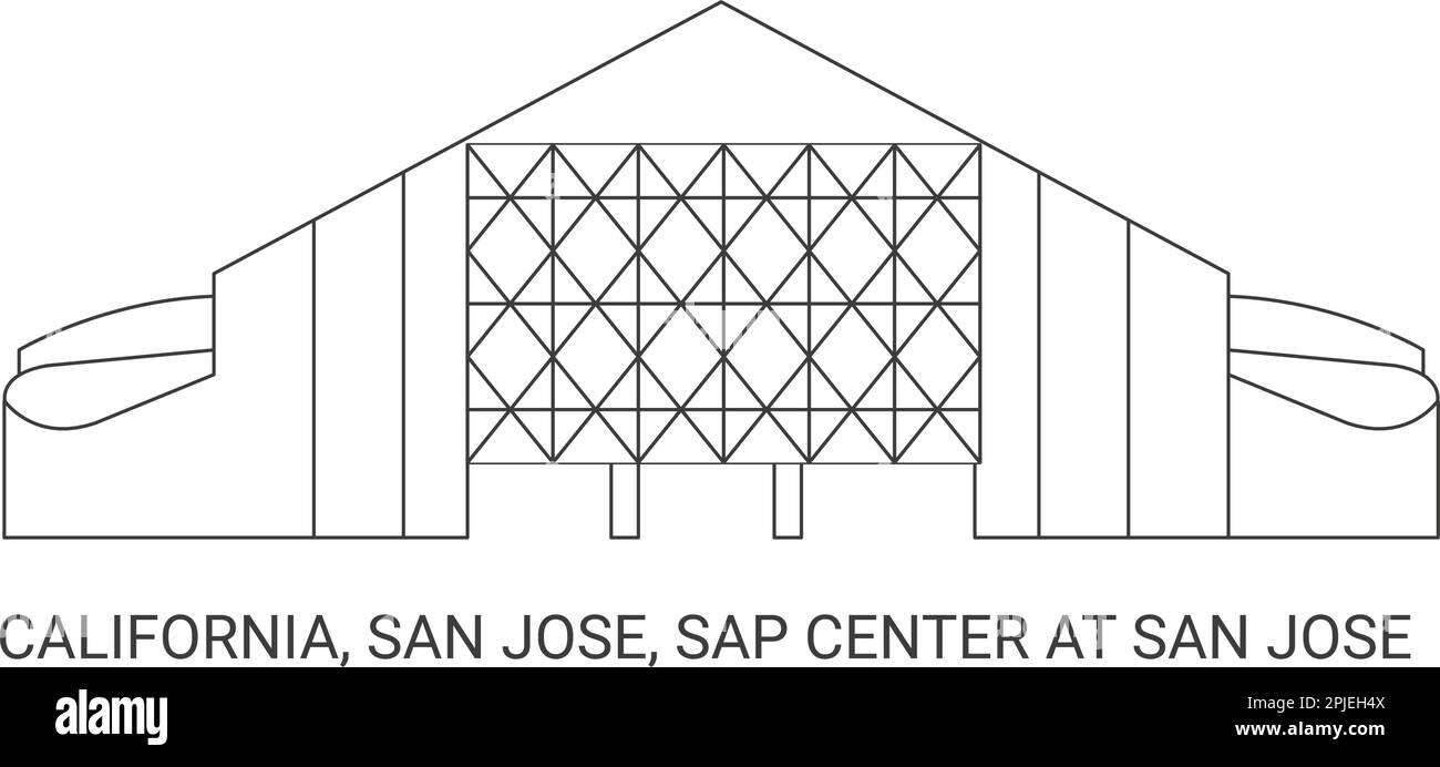 Stati Uniti, California, San Jose, SAP Center a San Jose, viaggio punto di riferimento vettore illustrazione Illustrazione Vettoriale