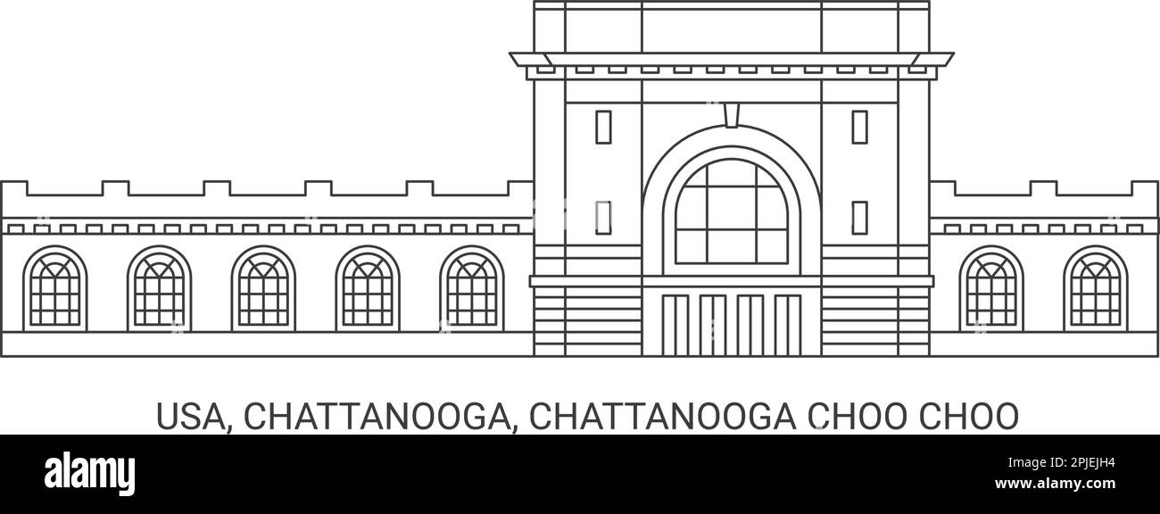 USA, Chattanooga, Chattanooga Choo Choo, illustrazione vettoriale di riferimento del viaggio Illustrazione Vettoriale