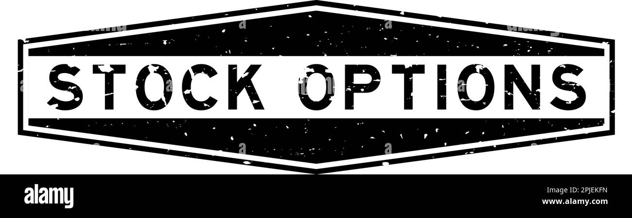 Grunge nero stock opzioni parola guarnizione in gomma esagonale timbro su sfondo bianco Illustrazione Vettoriale