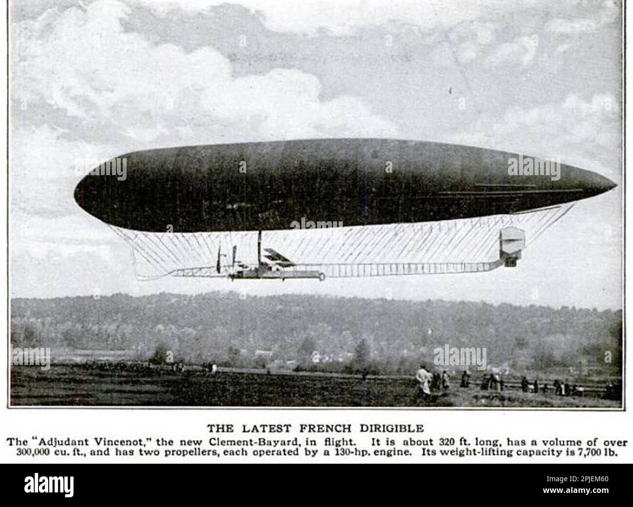 Clément-Bayard Airship n. 4, l'Adjudant Vincenot circa 1910. Foto Stock