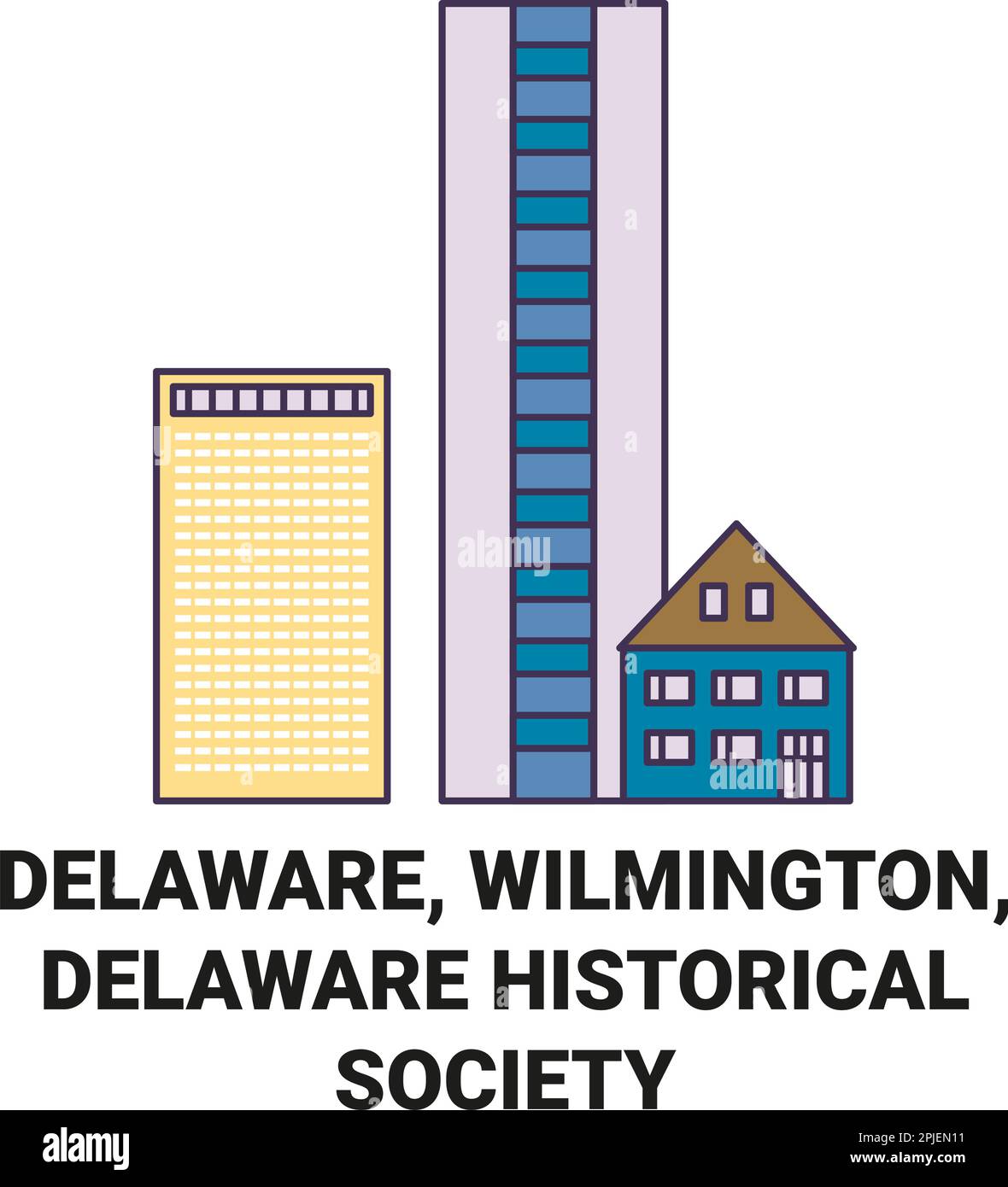 Stati Uniti, Delaware, Wilmington, Delaware Historical Society viaggio punto di riferimento vettore illustrazione Illustrazione Vettoriale