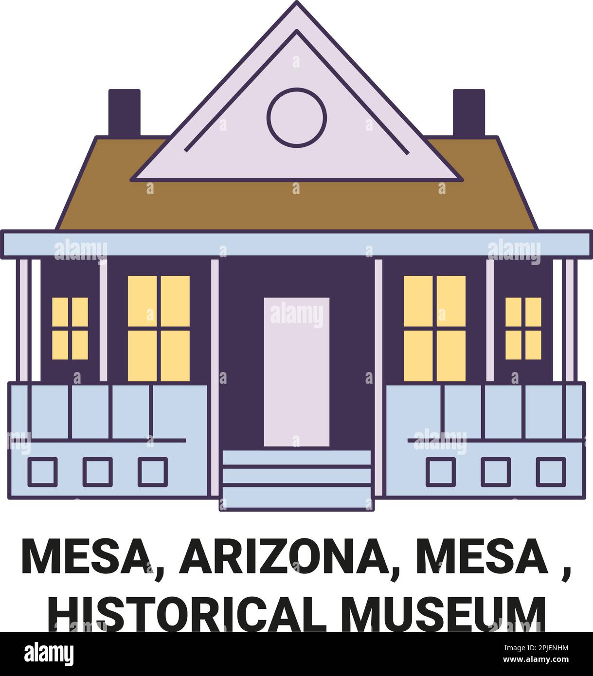 Stati Uniti, Mesa, Arizona, Mesa , Museo storico viaggio punto di riferimento vettore illustrazione Illustrazione Vettoriale