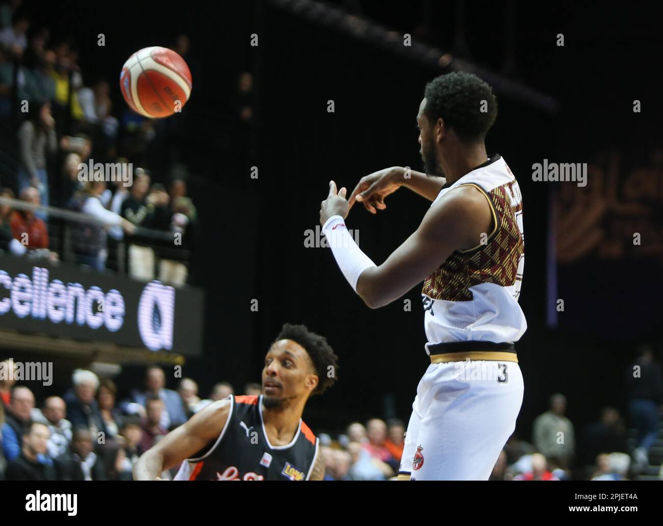 Jordan LOYD of AS MONACO la Coppa francese, Top 8, Semifinali Basket match tra le Mans Sarthe Basket e AS Monaco il 19 marzo 2023 all'Arena Loire di Trelaze, Francia - Foto Laurent Lairys / DPPI Foto Stock