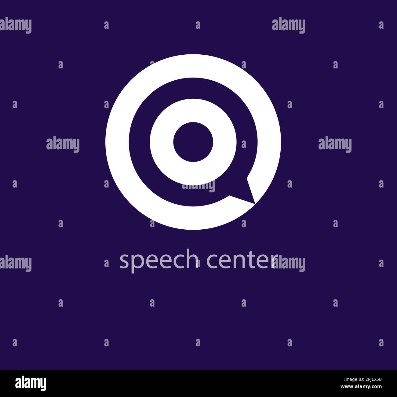 Logo colorato del centro vocale. Modello del logo dell'area di supporto creativo. vettore. Illustrazione Vettoriale