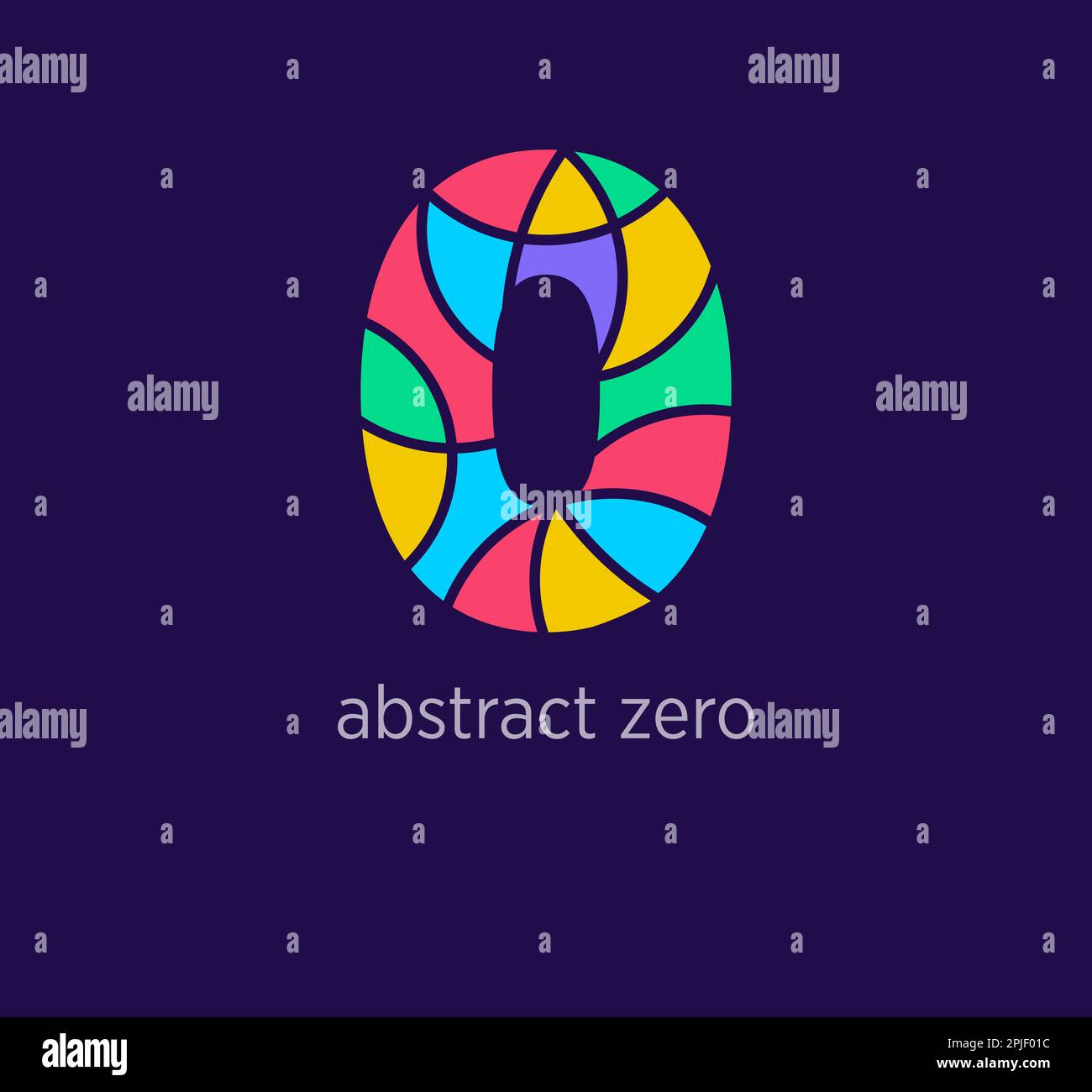 Icona del logo zero numero astratto moderno. Transizioni di colore uniche nel design. Modello colorato a 0 numeri. vettore. Illustrazione Vettoriale