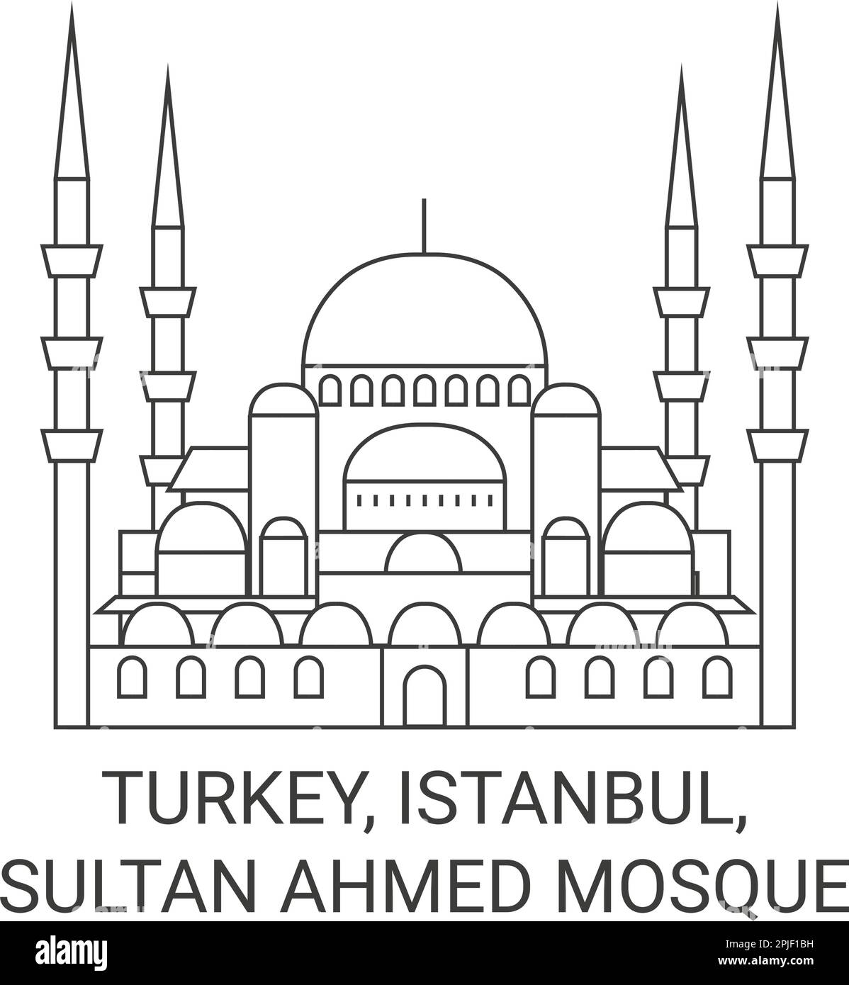 Turchia, Istanbul, Moschea Sultan Ahmed viaggio punto di riferimento vettore illustrazione Illustrazione Vettoriale
