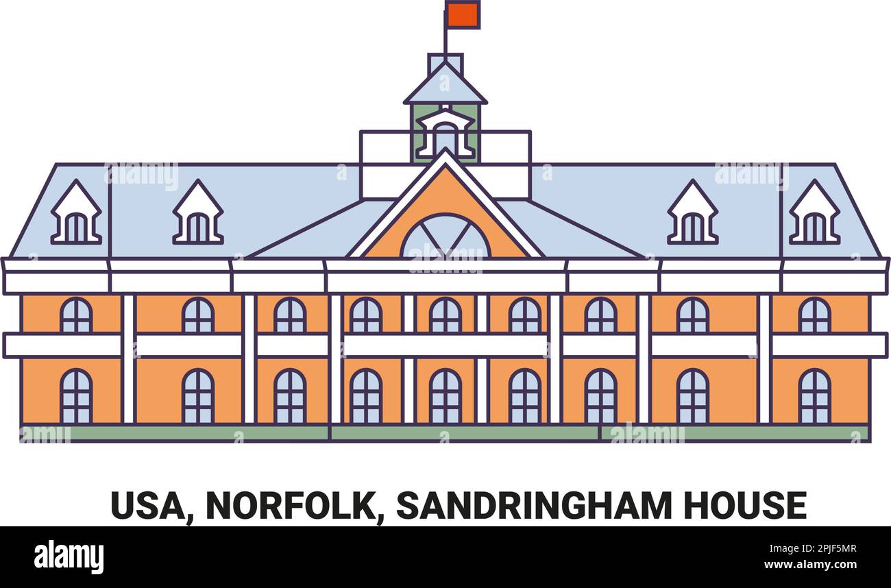 USA, Norfolk, Sandringham House, viaggio punto di riferimento vettore illustrazione Illustrazione Vettoriale