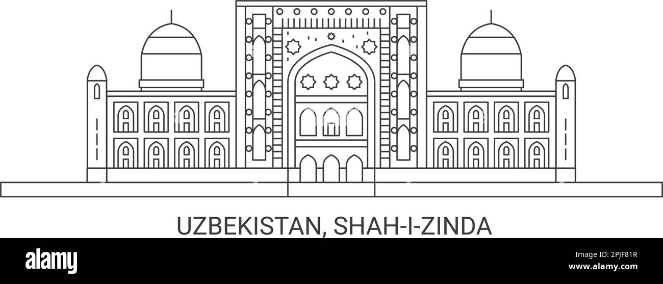 Uzbekistan, Shahizinda, viaggio punto di riferimento vettore illustrazione Illustrazione Vettoriale