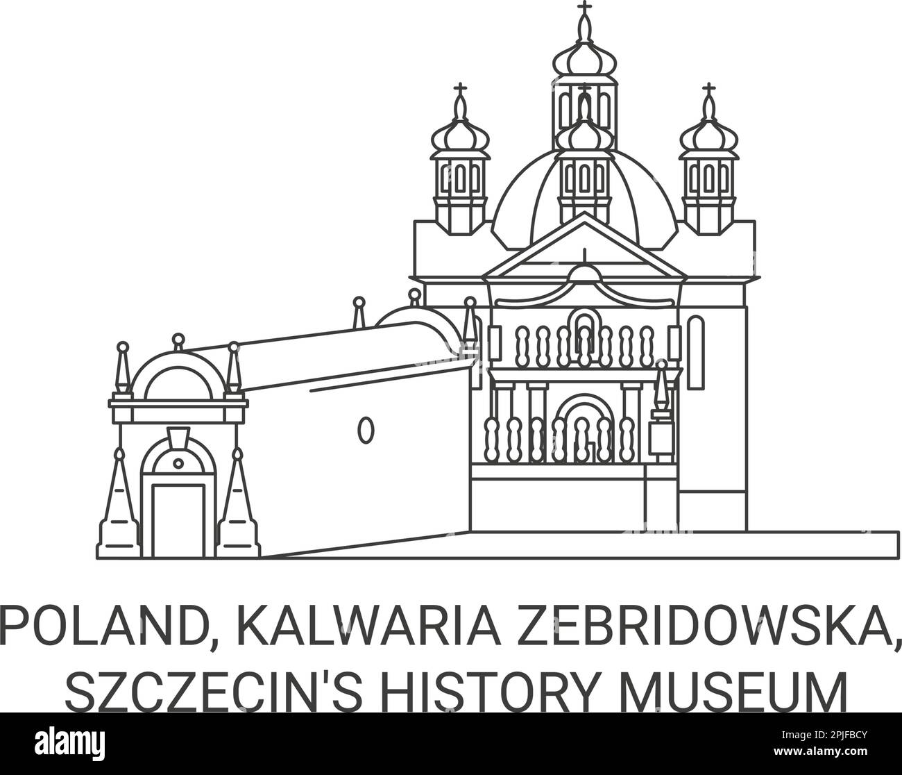 Polonia, Kalwaria Zebridowska, Szczecin's History Museum viaggio punto di riferimento illustrazione vettoriale Illustrazione Vettoriale