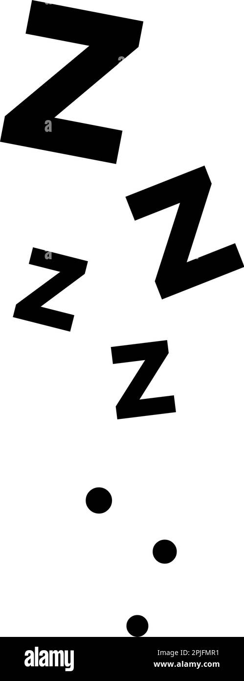 ZZZ sleep snore testo icona vettore isolato su sfondo bianco. Illustrazione Vettoriale