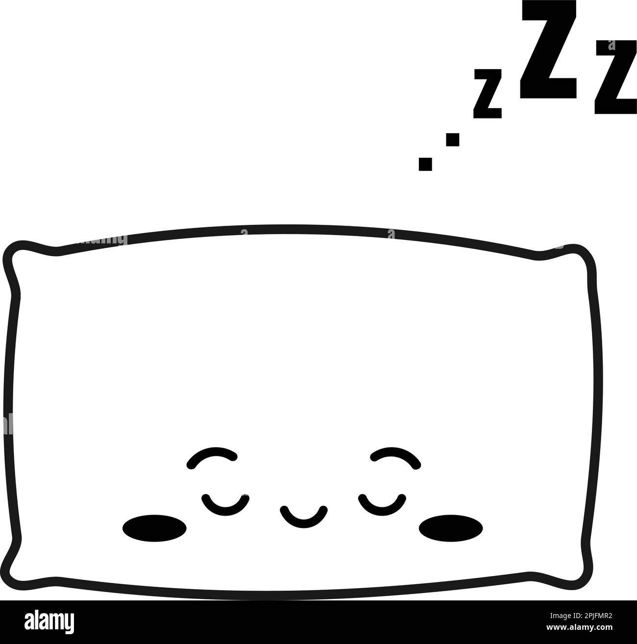 ZZZ sonno snore e carino cuscino personaggio icona vettore. Illustrazione Vettoriale