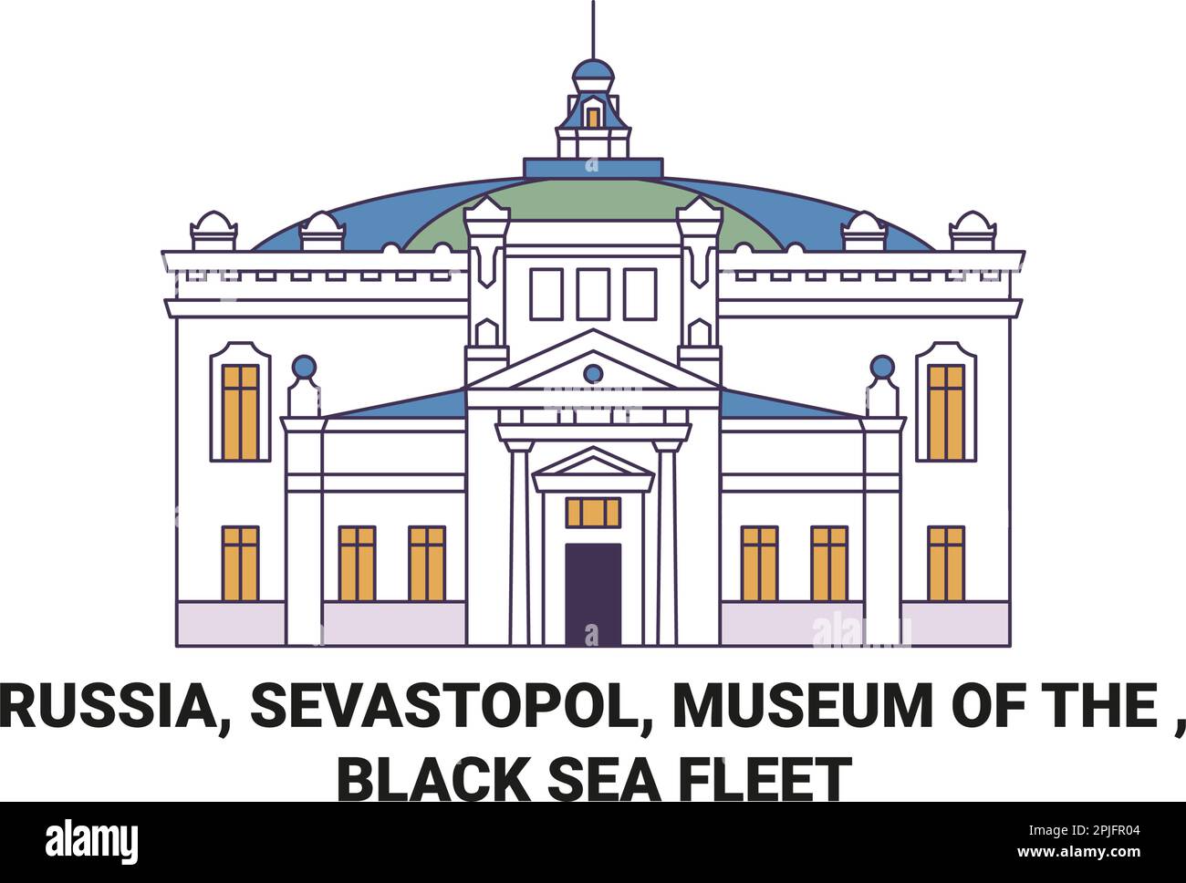 Russia, Sevastopol, Museo del , Black Sea Fleet viaggio punto di riferimento vettore illustrazione Illustrazione Vettoriale