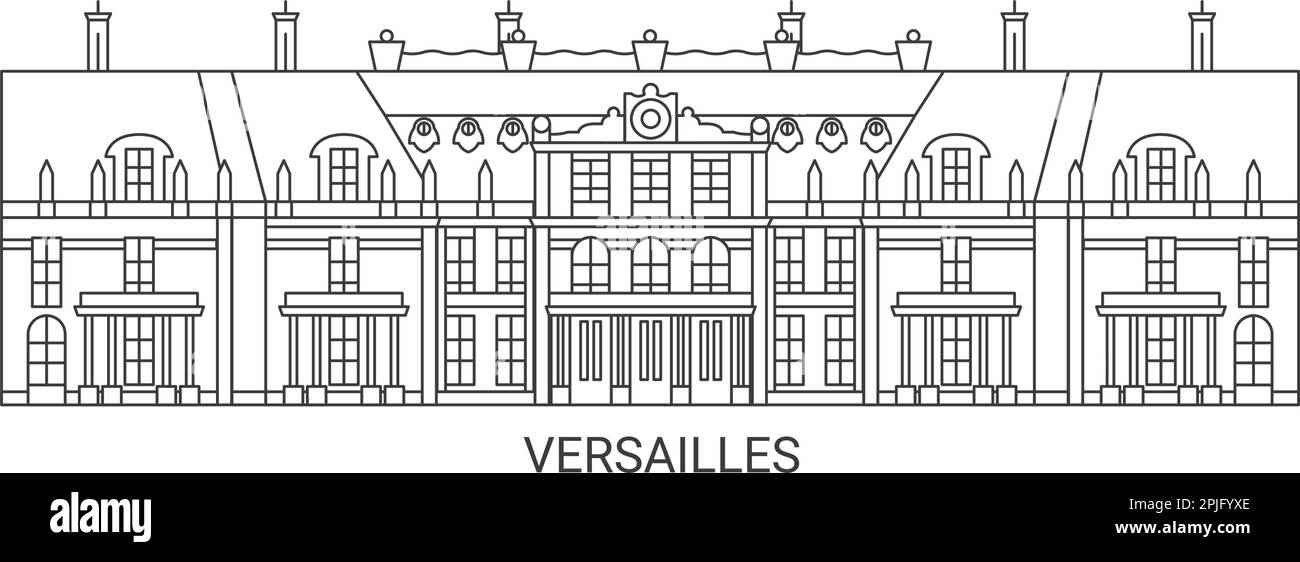 Francia, Versailles viaggio riferimento vettoriale illustrazione Illustrazione Vettoriale